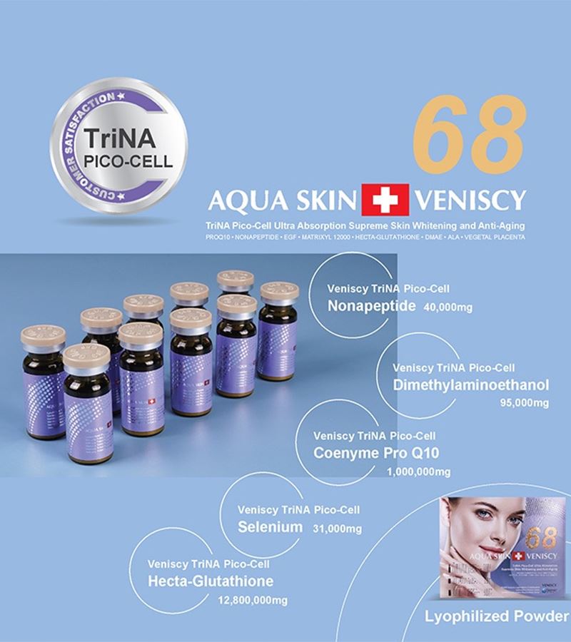 Aqua Skin Veniscy 68 Glutathione Skin Whitening Injection