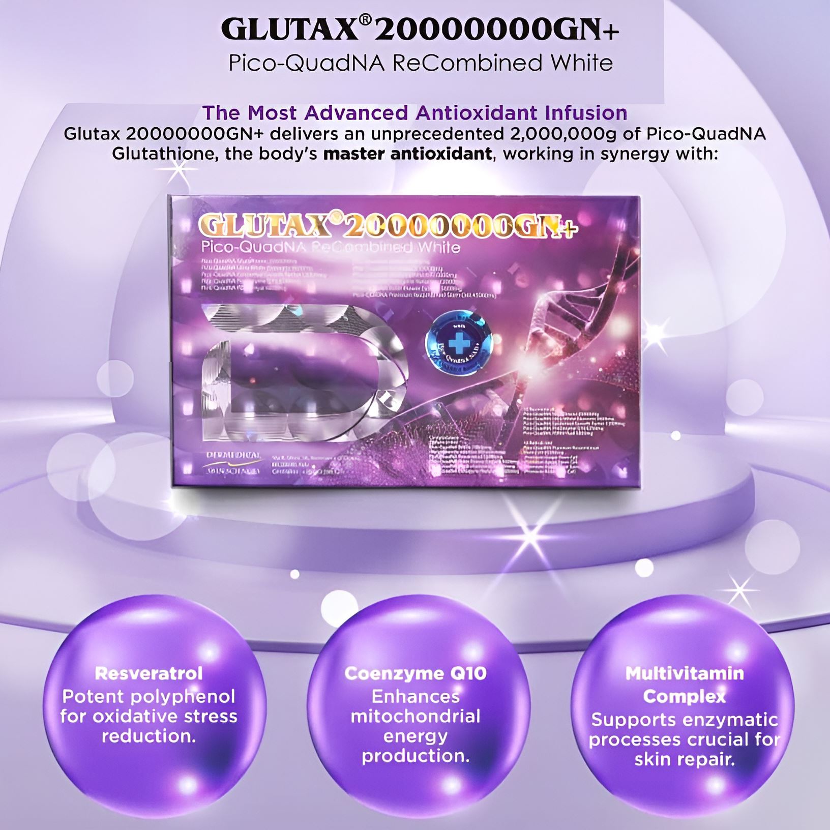 Glutax 20000000GN+ Recombined White Glutathione Injection